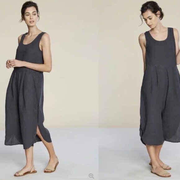 FiloSofia MEDIUM Sam Yellow 100% Linen Jumpsuit USA Made - Picture 2 of 11